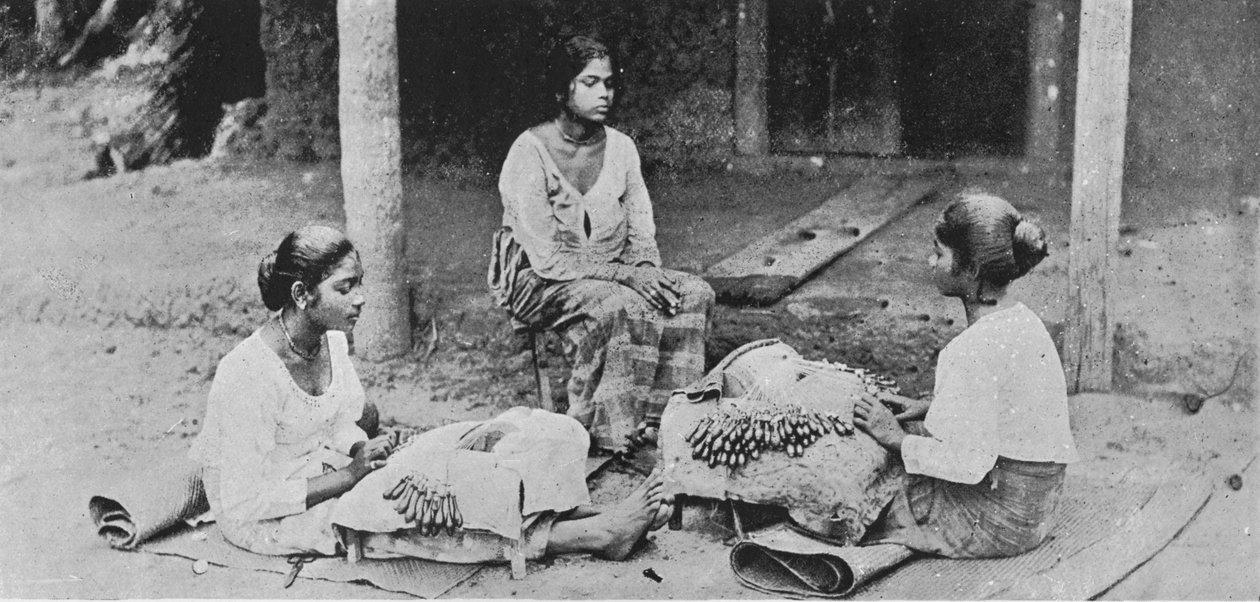 صناع الدانتيل. - دانتيل سيلان مصنوع يدوياً بالكامل ، c1890 ، 1910 بواسطة لوحة ألفريد ويليام أماندوس