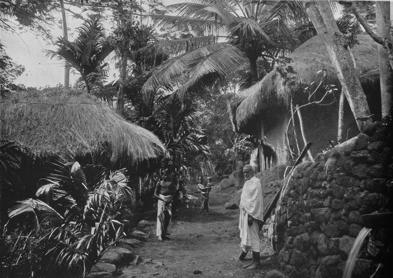 الأكواخ الأصلية في الغابة ، c1890 ، 1910 بواسطة لوحة ألفريد ويليام أماندوس