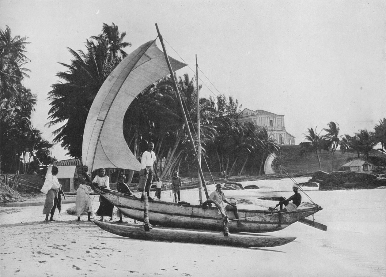 زورق صيد مداد في جبل لافينيا سي شور ، c1890 ، 1910 بواسطة لوحة ألفريد ويليام أماندوس