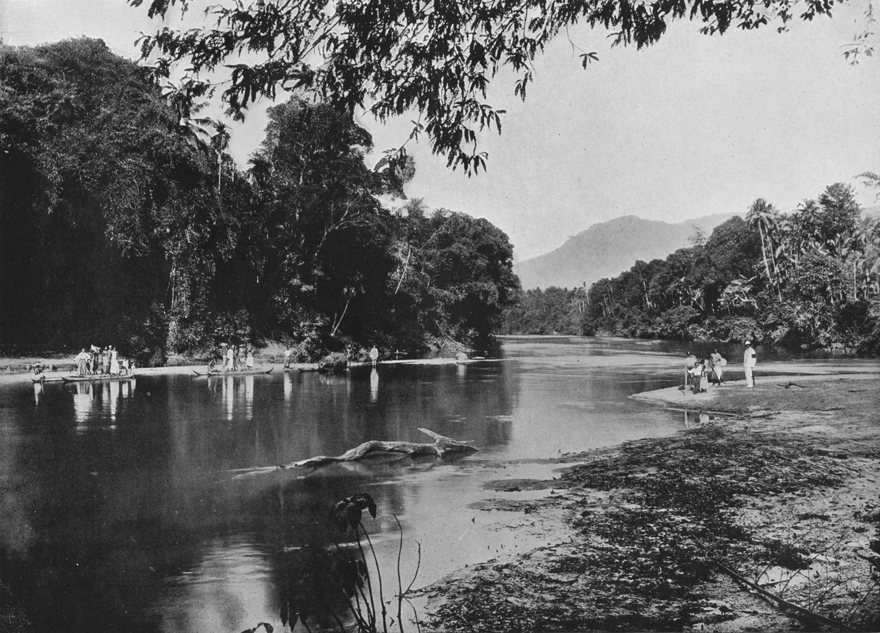 نهر في راتنابورا ، c1890 ، 1910 بواسطة لوحة ألفريد ويليام أماندوس