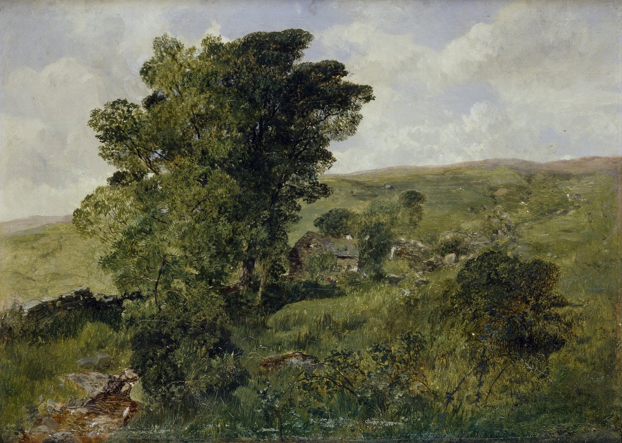 منظر لنانتل ، Caernarvonshire ، 1855 بواسطة ألفريد ويليام هانت