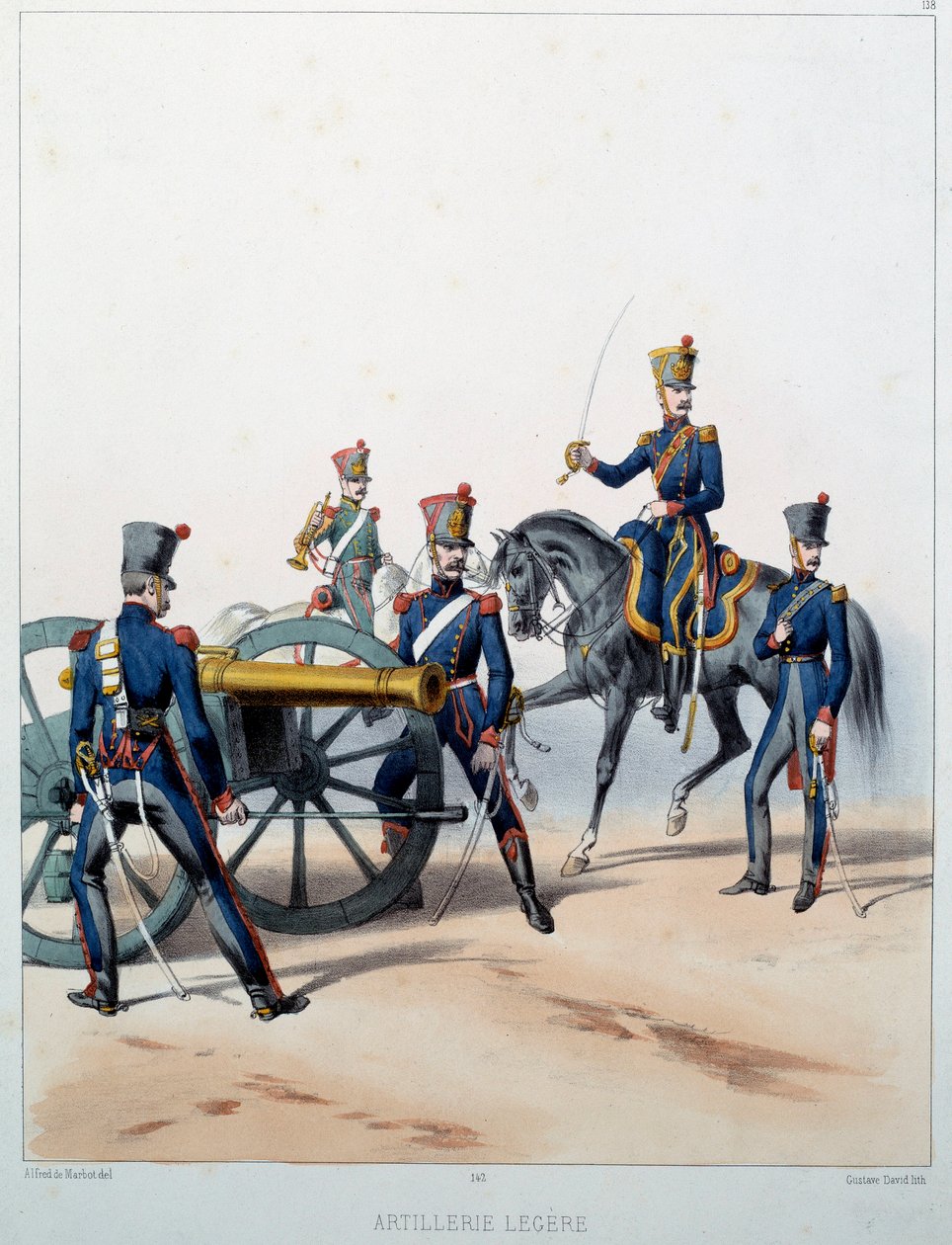 نابليون أرمي: مدفعية خفيفة. نقش ألفريد دي ماربوت (القرن التاسع عشر) 1812. مالميزون ، متحف دو شاتو. بواسطة ألفريد دي (بعد) ماربوت