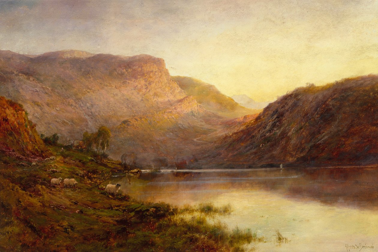 توهج المساء ، Vale O'Eagle ، Loch Lomond (زيت على قماش) بواسطة ألفريد دي برينسكي