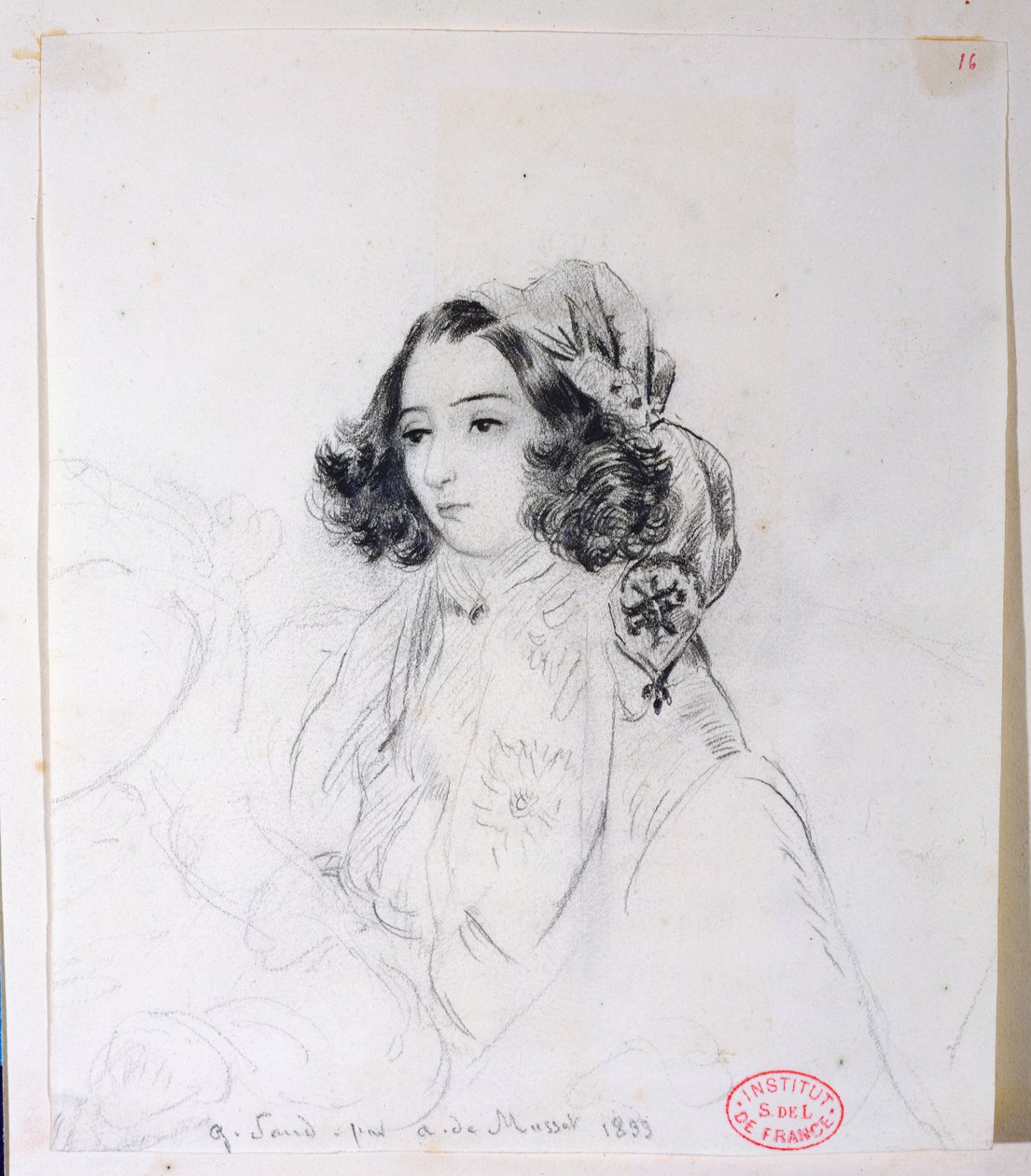 جورج ساند (1804-76) يرتدي الحجاب ، 1833 بواسطة ألفريد دي موسيت