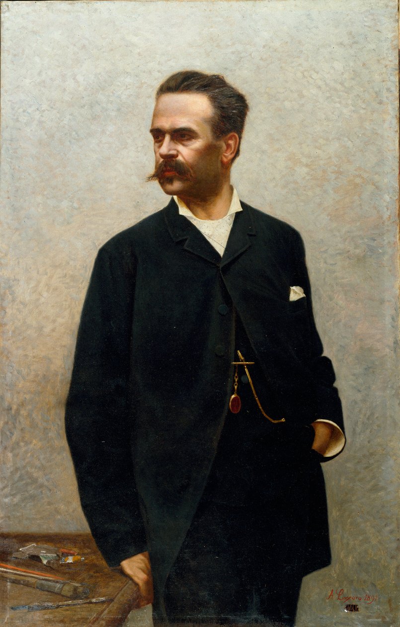 صورة للرسام نيكولو بارابينو (1832-1897) لوحة لألفريدو لوكسورو (1859-1918) القرن التاسع عشر صن. 124x80 سم جينات Nervi، Galleria d