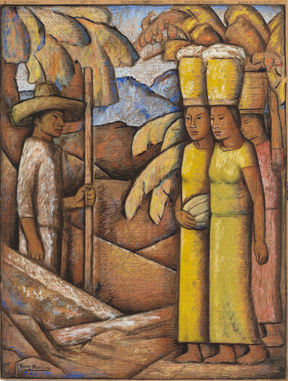 بائعو تاماليس ، حوالي عام 1937 (تمبرا على ورق) بواسطة ألفريدو راموس مارتينيز