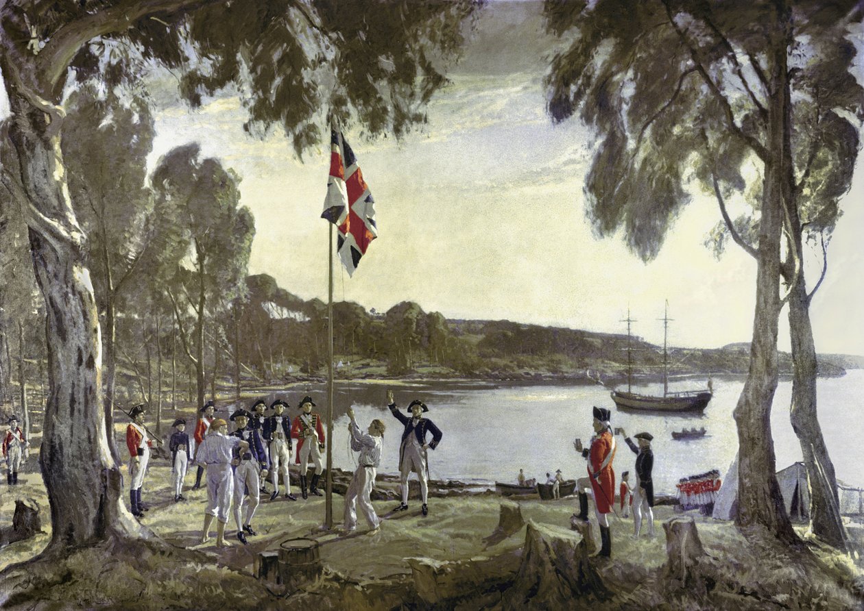 تأسيس أستراليا من قبل النقيب آرثر فيليب ، 26 يناير 1788 بواسطة ألجرنون مايو تالماج