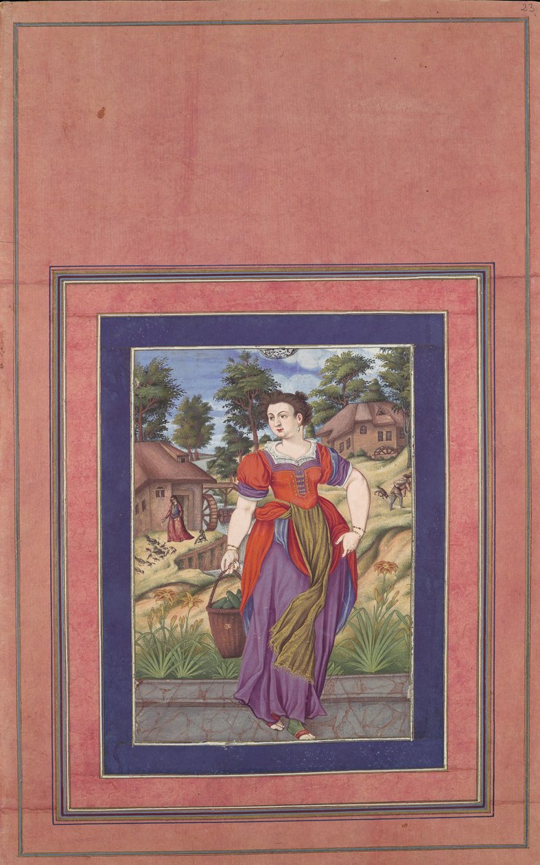 الصيف ، من سلسلة الفصول الأربعة ، فوليو من ألبوم ديفيس ، كاليفورنيا. 1660-70. بواسطة علي قولي جباردر