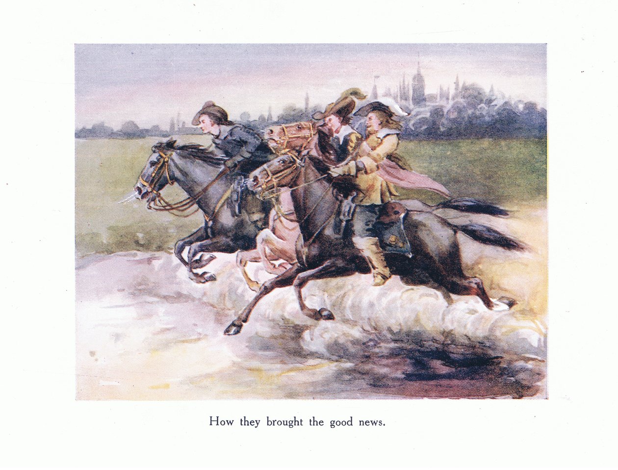 كيف أحضروا الأخبار السارة من غنت إلى إيكس ، التوضيح من Poems for the Young: Robert Browning ، c.1920 بواسطة أليس روس