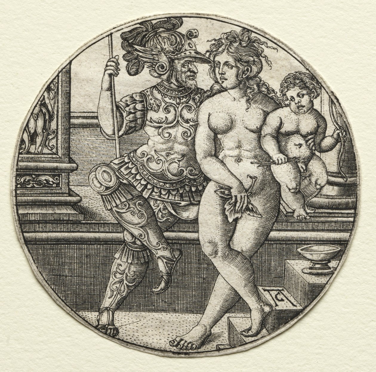 المريخ والزهرة وكيوبيد ، 1520s. بواسطة Allaert Claesz