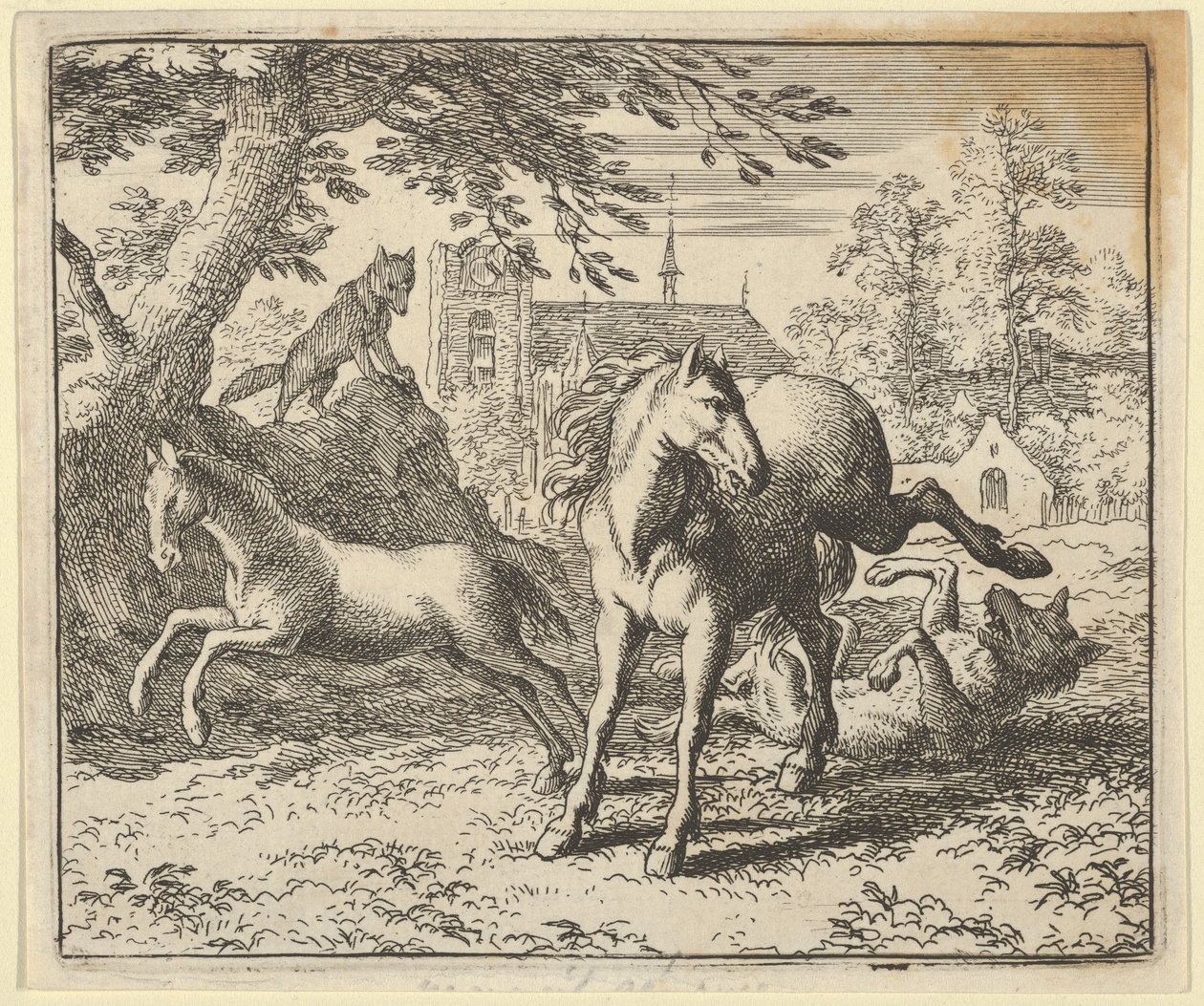 رينارد يذهب مع الغرير إلى المحكمة لاسترضاء غضب الأسد ، 1650-1675. بواسطة ألارت فان إيفردنغن