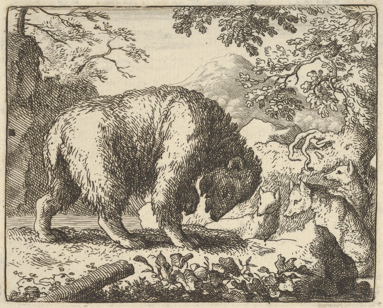 يعد رينارد للدب أن يأخذه إلى مكان سيجد فيه العسل ، 1650-1675. بواسطة ألارت فان إيفردنغن