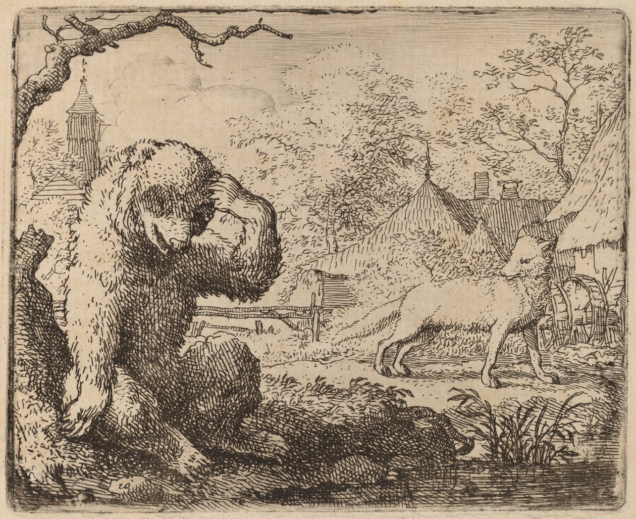 Reynard Mocks the Woeful Bear ، ربما ج. 16451656. بواسطة ألارت فان إيفردنغن