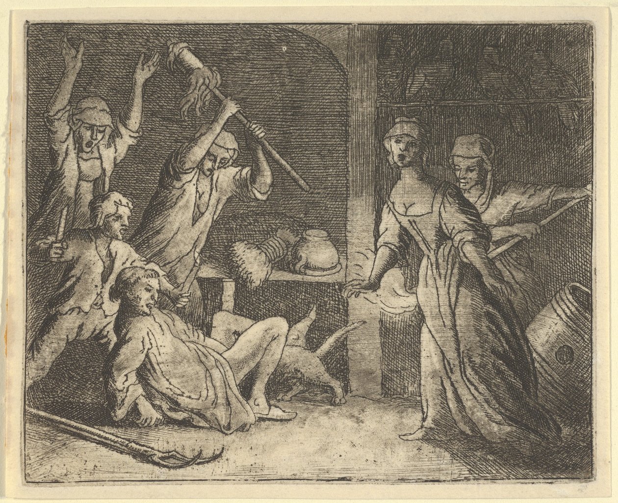 القطة ، التي تم القبض عليها في فخ ، تعرضت لسوء معاملة من قبل أهل المنزل ، 1650-1675. بواسطة ألارت فان إيفردنغن