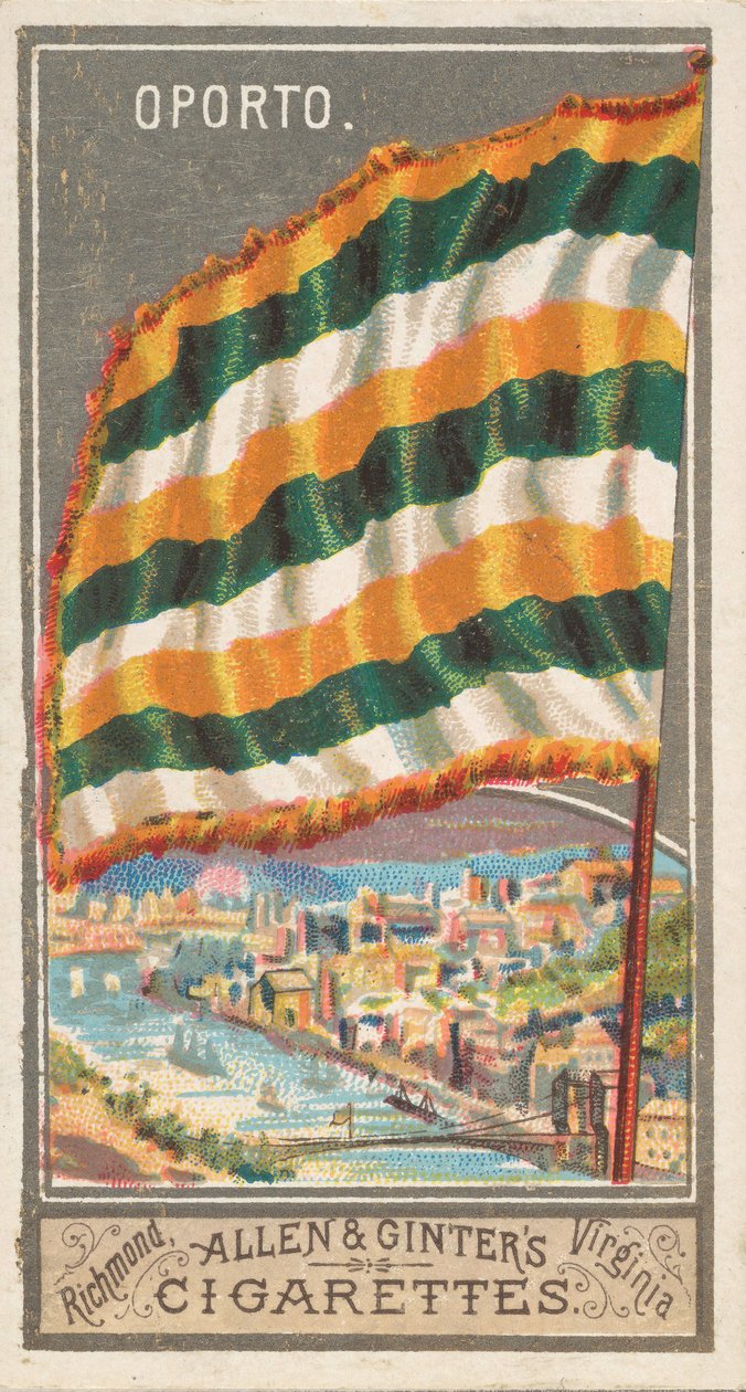 Oporto ، من سلسلة City Flags N6 لـ Allen & Ginter Cigarettes Brands ، 1887. بواسطة ألين وجينتر