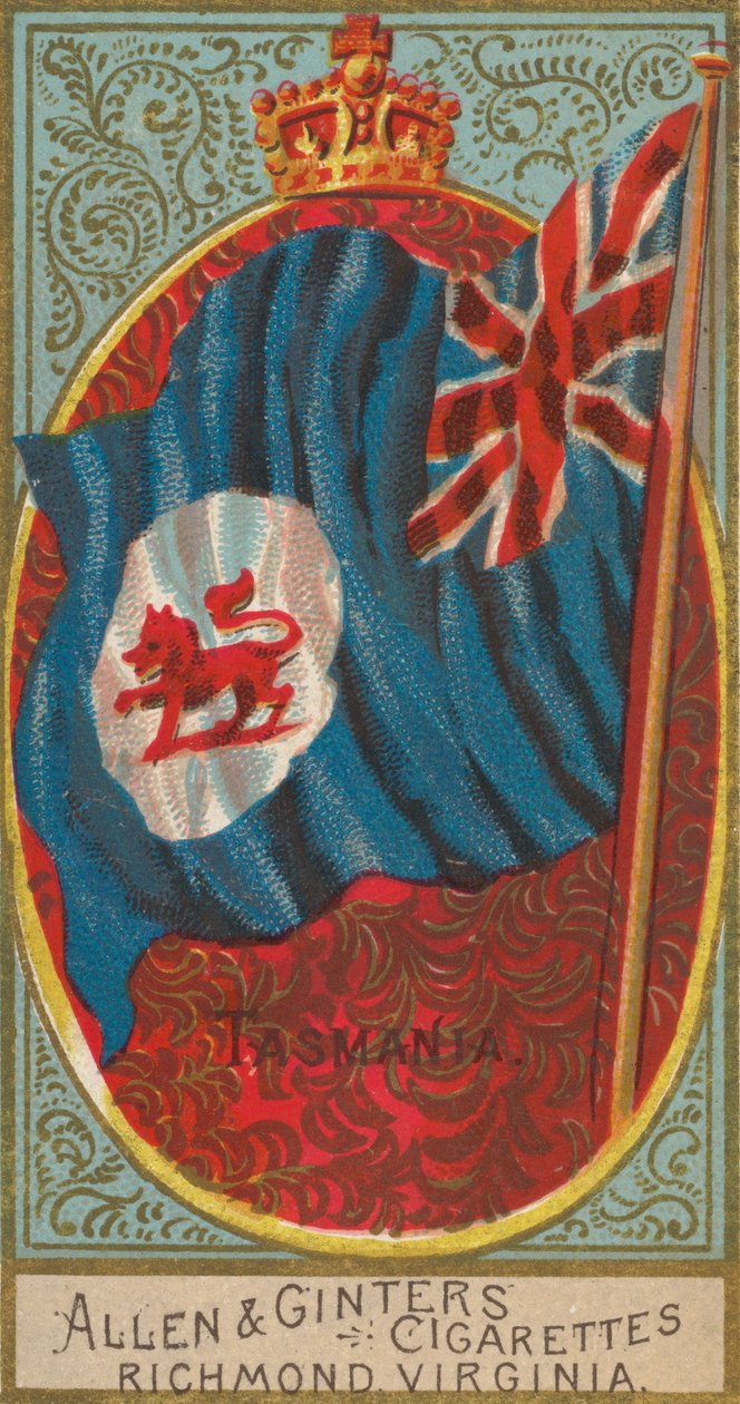 تسمانيا ، من Flags of All Nations ، Series 2 N10 for Allen & Ginter Cigarettes Brands ، ... ، 1890. بواسطة ألين وجينتر