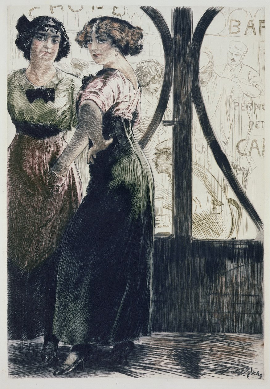 فتيات الشوارع ، من "Paris: Moeurs، Costumes et Attitudes 1912-13، Vol. 1: Les Bars 