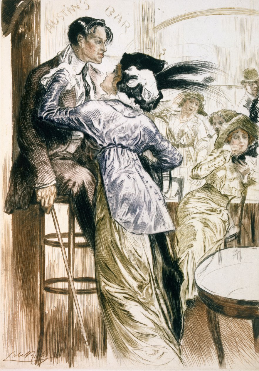 العشاق ، من "Paris: Moeurs، Costumes et Attitudes 1912-13، Vol. 1: Les Bars 