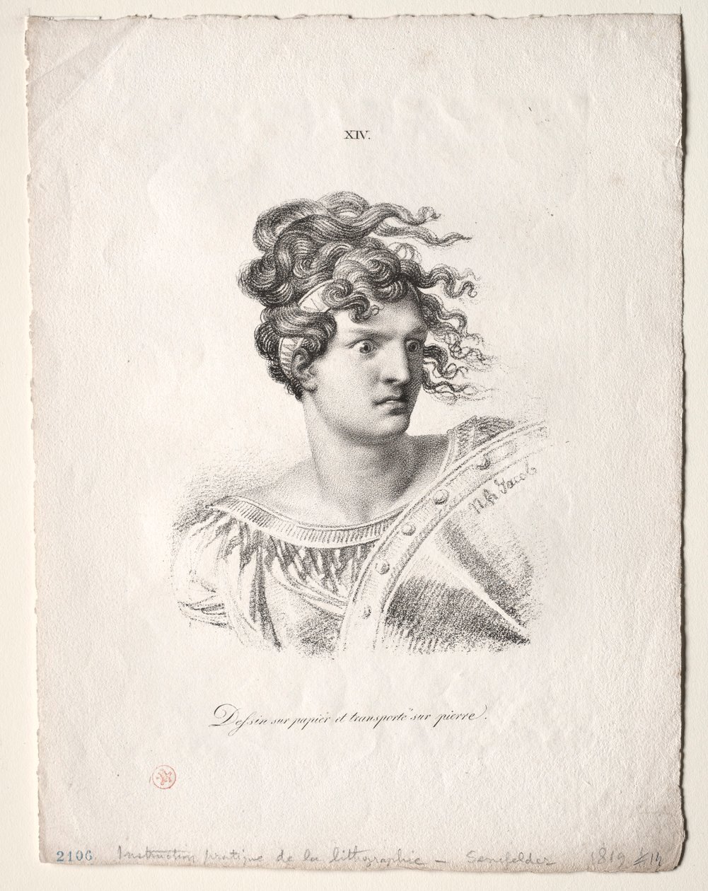 Lart de la lithographie: Head of an Amazon. بواسطة الويس سينيفيلدر