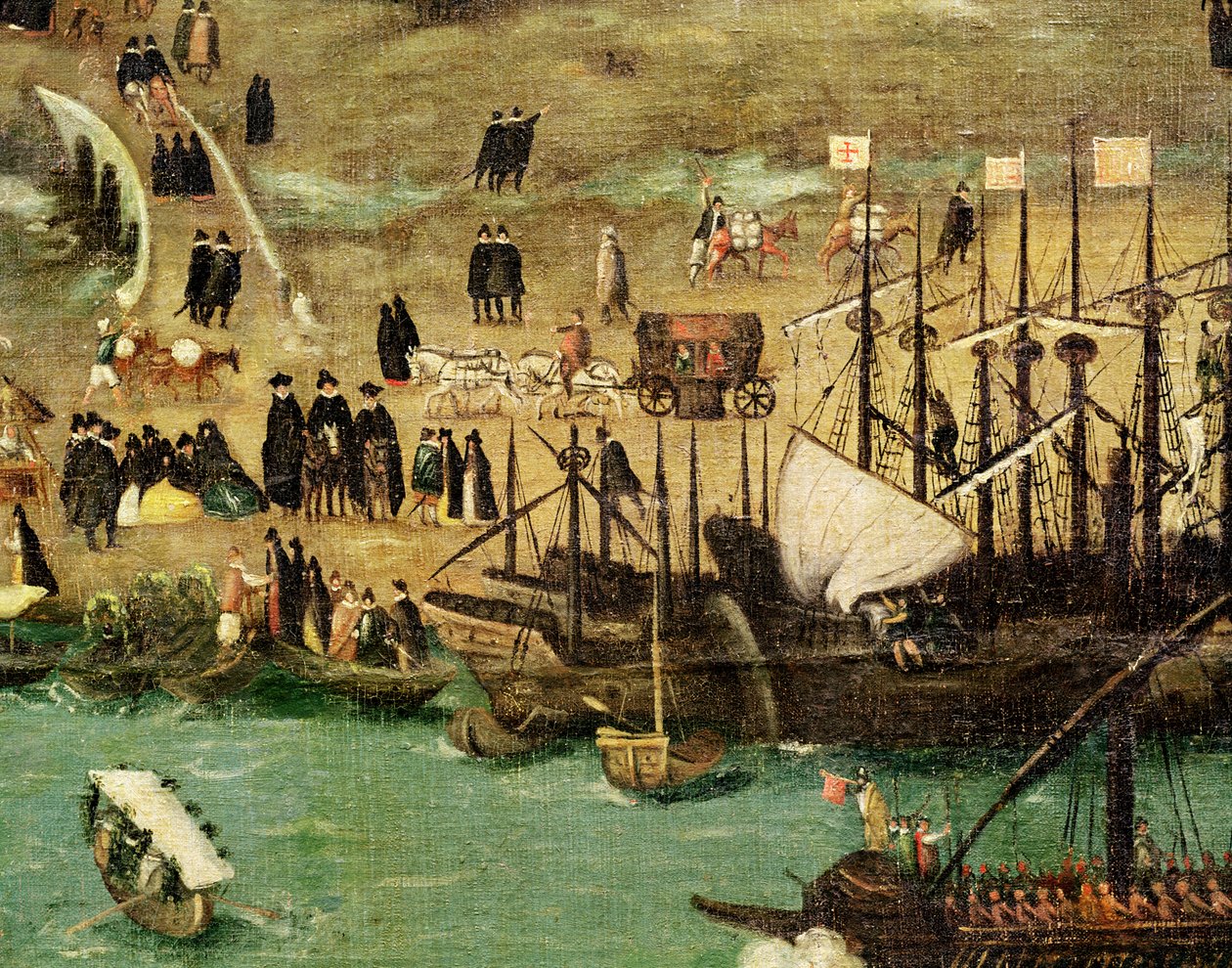 ميناء إشبيلية ، ج .1590 (التفاصيل) بواسطة ألونسو سانشيز كويلو