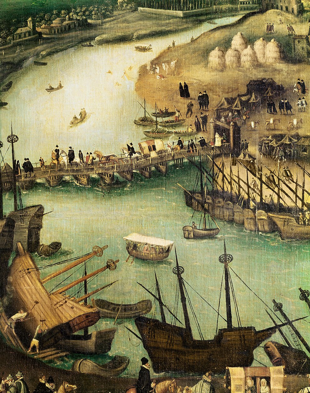 ميناء إشبيلية ، ج .1590 (التفاصيل) بواسطة ألونسو سانشيز كويلو