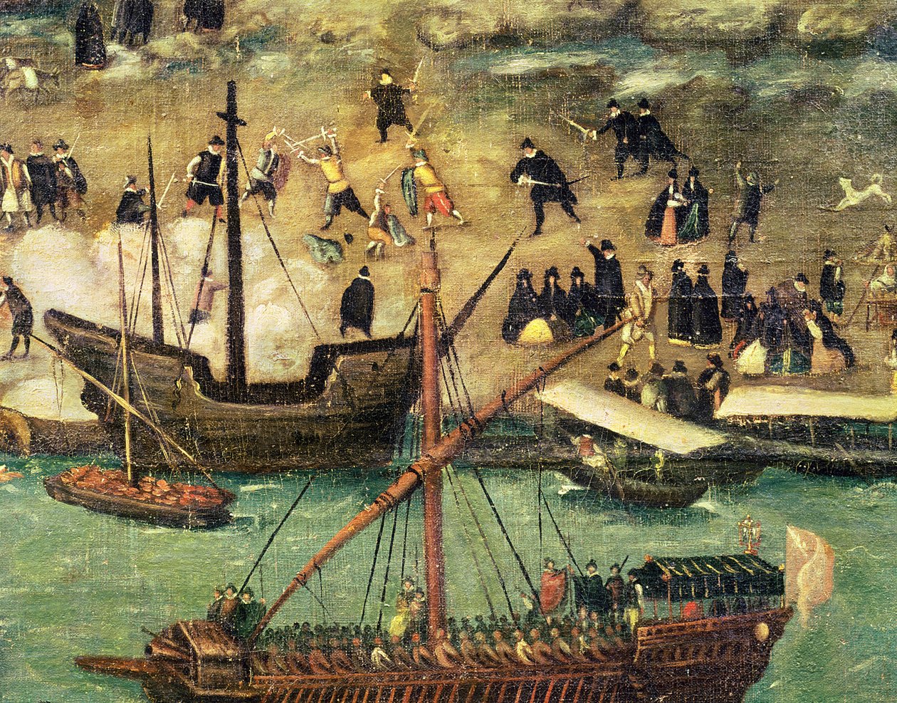 ميناء إشبيلية ، ج .1590 (التفاصيل) بواسطة ألونسو سانشيز كويلو