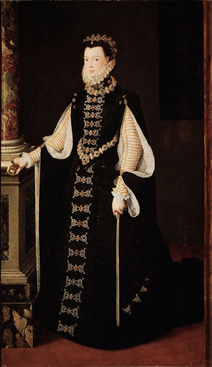 صورة إليزابيث من فرنسا (1545-1568) أو إيزابيل دي فالوا ، ملكة إسبانيا لوحة ألونسو سانشيز كويلو (1531-1588). حوالي عام 1568. مدريد. متحف برادو بواسطة ألونسو سانشيز كويلو