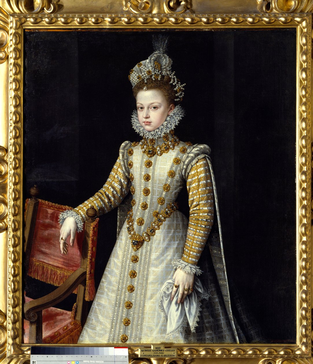 صورة للإنفانتي إيزابيل كلير أوجيني (1566-1633) ، ملكة هولندا. رسم ألونسو سانشيز كويلو (1531 - 1588) إي سي. إسب. بواسطة ألونسو سانشيز كويلو
