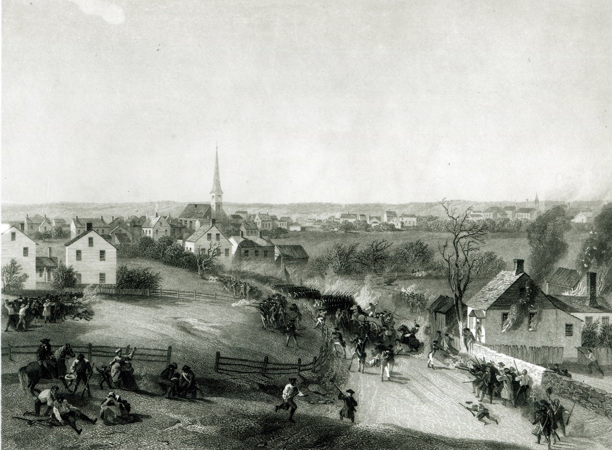انسحاب البريطانيين من كونكورد ، أبريل 1775 ، محفور بواسطة جيمس سميلي بواسطة ألونزو تشابل