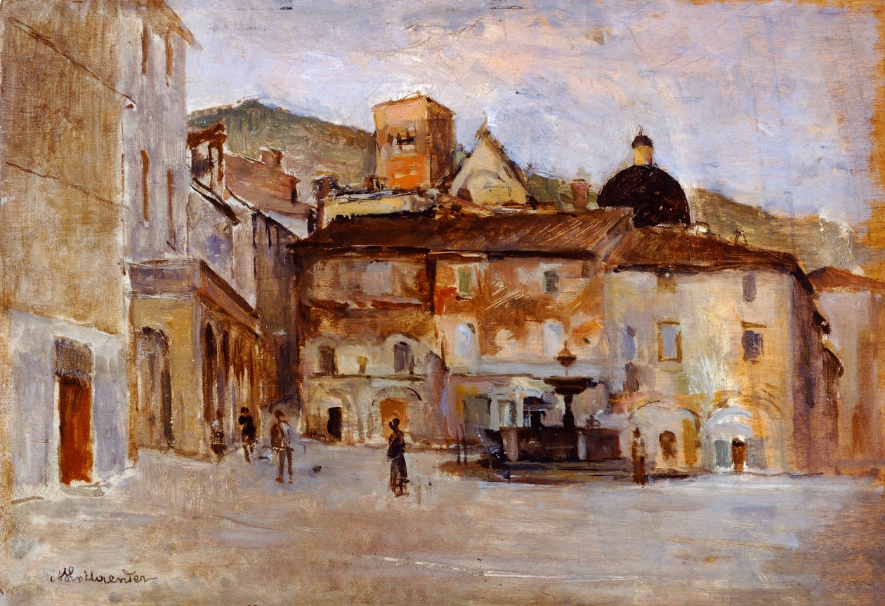أسيزي لألفونسو هولاندر (1845-1923) ، زيت على لوح بواسطة ألفونس هوليندر