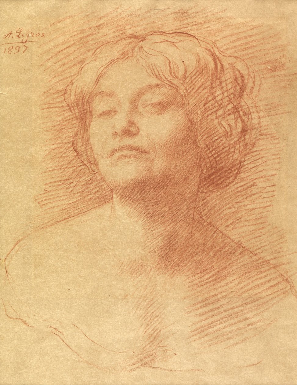 Alice Knewstub، 1897 (طباشير على ورق) بواسطة ألفونس ليجروس