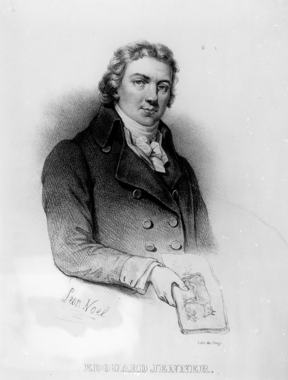 صورة إدوارد جينر (1749-1823) ، الطباعة الحجرية بواسطة دي فراي بواسطة ألفونس ليون نويل