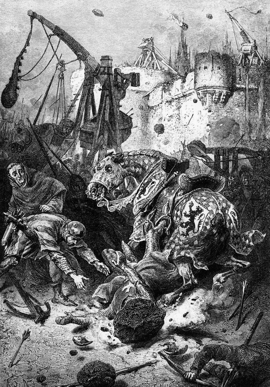 وفاة سيمون دي مونتفورت في حصار تولوز ، 25 يونيو 1218 ، 1883 بواسطة ألفونس ماري دي نوفيل
