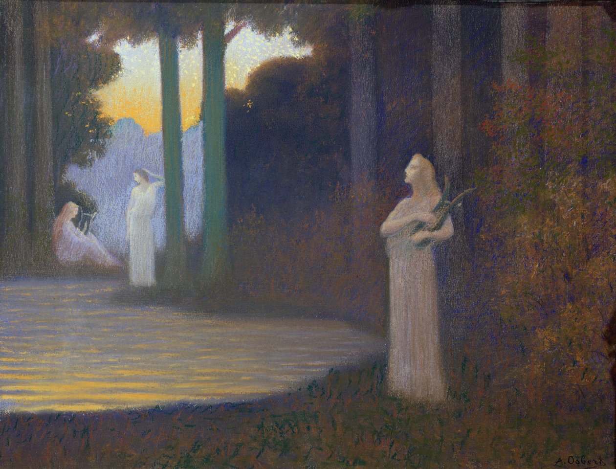 غنائية في الغابة ، 1910 (باستيل على ورق) بواسطة ألفونس أوسبيرت