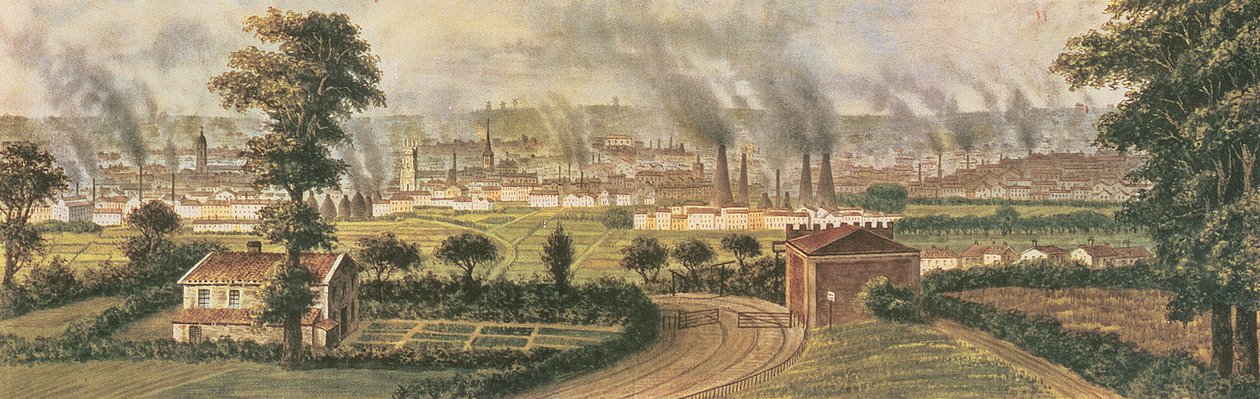 ليدز من روب هيل ، حوالي 1840 (لون ليثو) بواسطة ألفونس دوسو