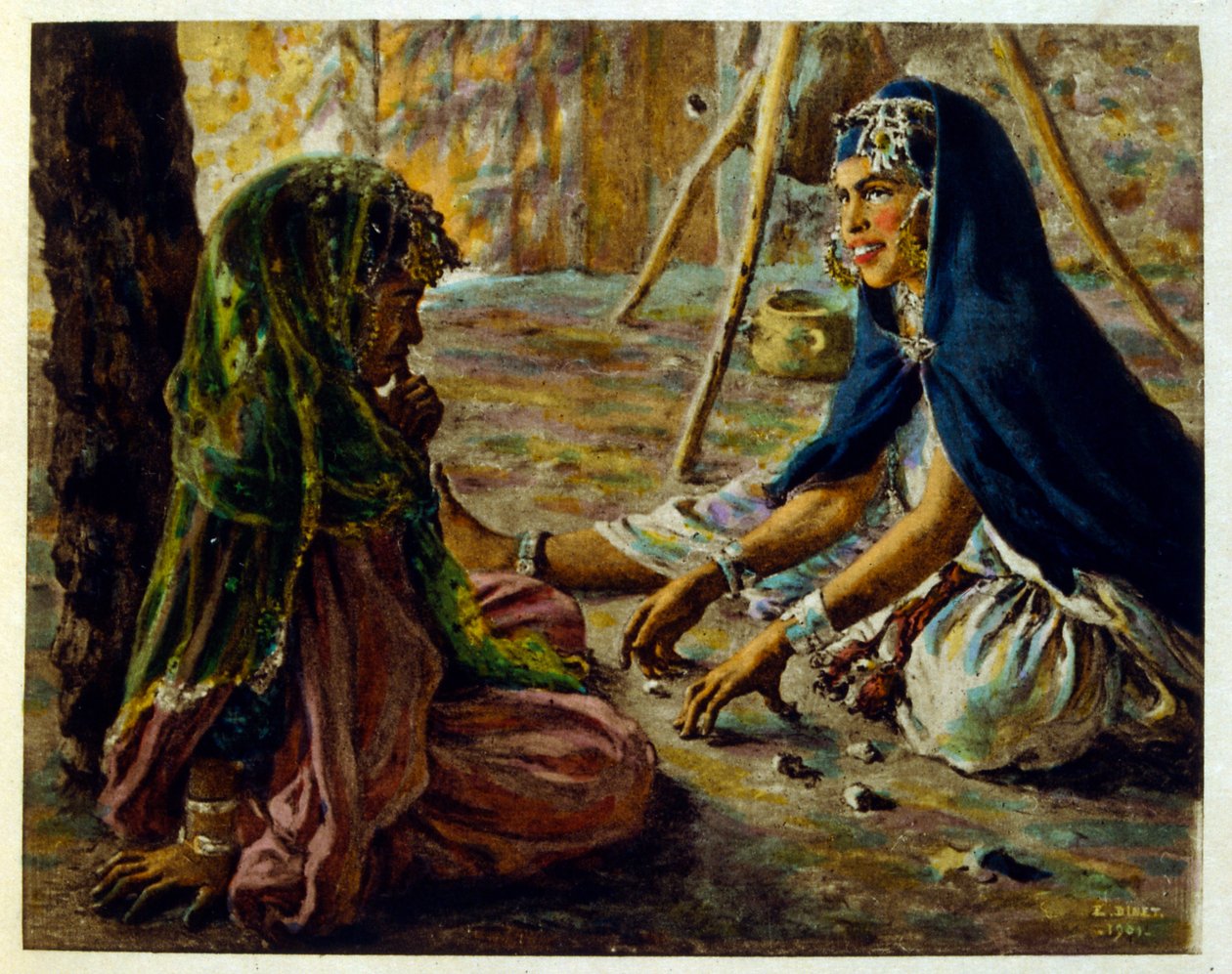 رسم دينت من مشاهد الحياة العربية في quot;السرابquot;. 1906. سراب، مشاهد من الحياة العربية رسمها إتيان دينيه مع تعليق سيلمان بن إبراهيم بامر. ولد نصر الدين دينيت باسم ألفونس إتيان دينيت. (1861-1929) كان من ذوي التوجه الفرنسي بواسطة ألفونس إتيان دينيه