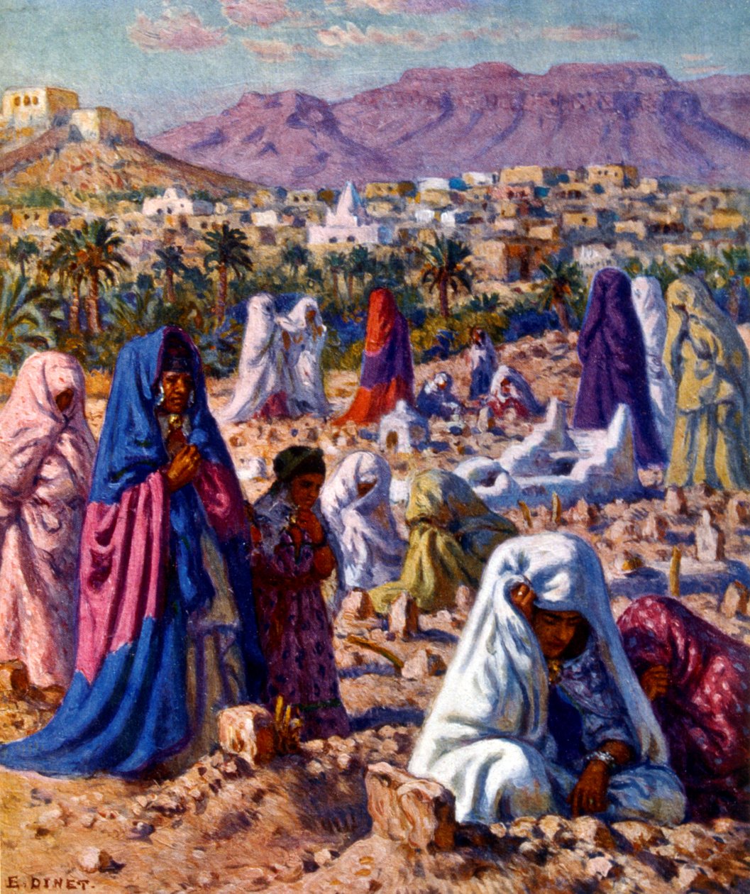 مقبرة المسلمين في شمال إفريقيا. بواسطة نصر الدين دينيت (ألفونس إتيان دينيه). 1861 1929 رسام مستشرق فرنسي 1918 بواسطة ألفونس إتيان دينيه