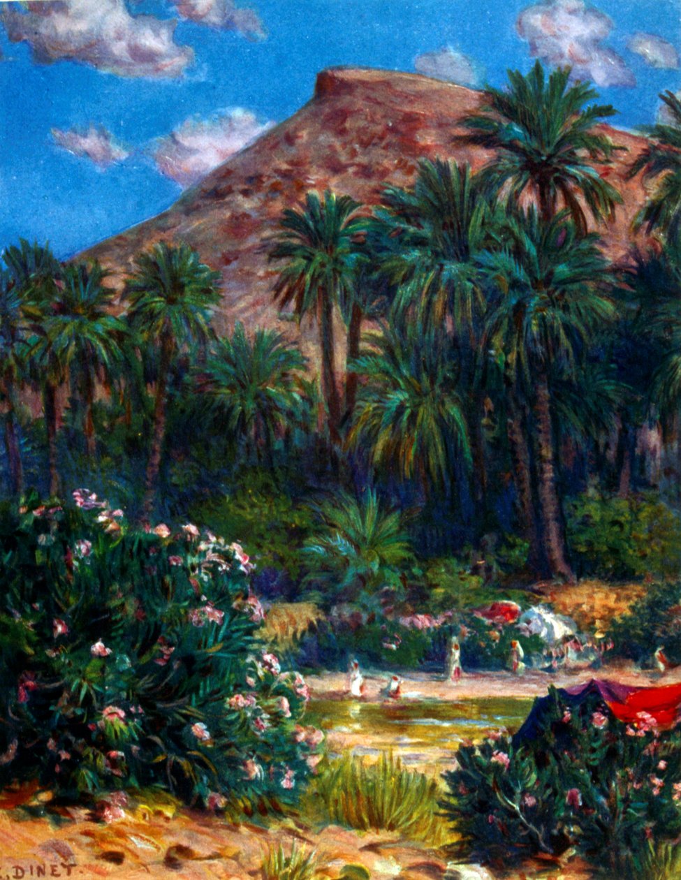 واحة لنصر الدين دينيه (ألفونس إتيان دينيه). 1861 1929 رسام مستشرق فرنسي 1918 بواسطة ألفونس إتيان دينيه