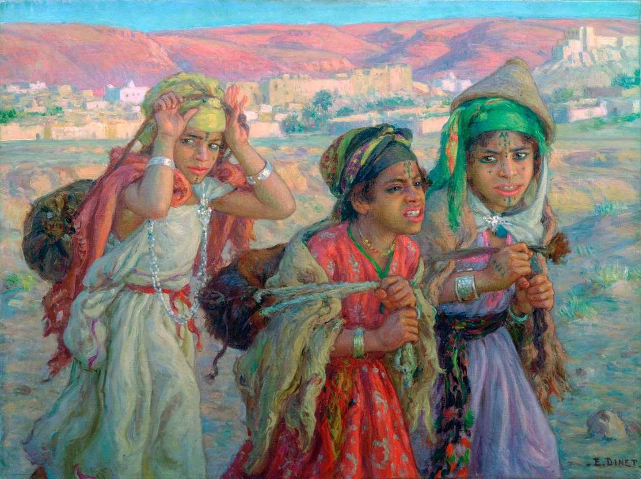 الفتيات الصغيرات يحملن الماء ، c1881-1926 بواسطة ألفونس إتيان دينيه