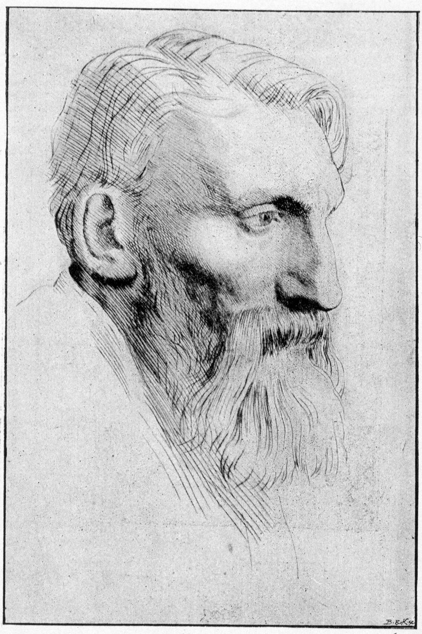 صورة للنحات الفرنسي أوغست رودين (1840-1917) بعد ماء قوي لليغروس. بواسطة ألفونس ليجروس