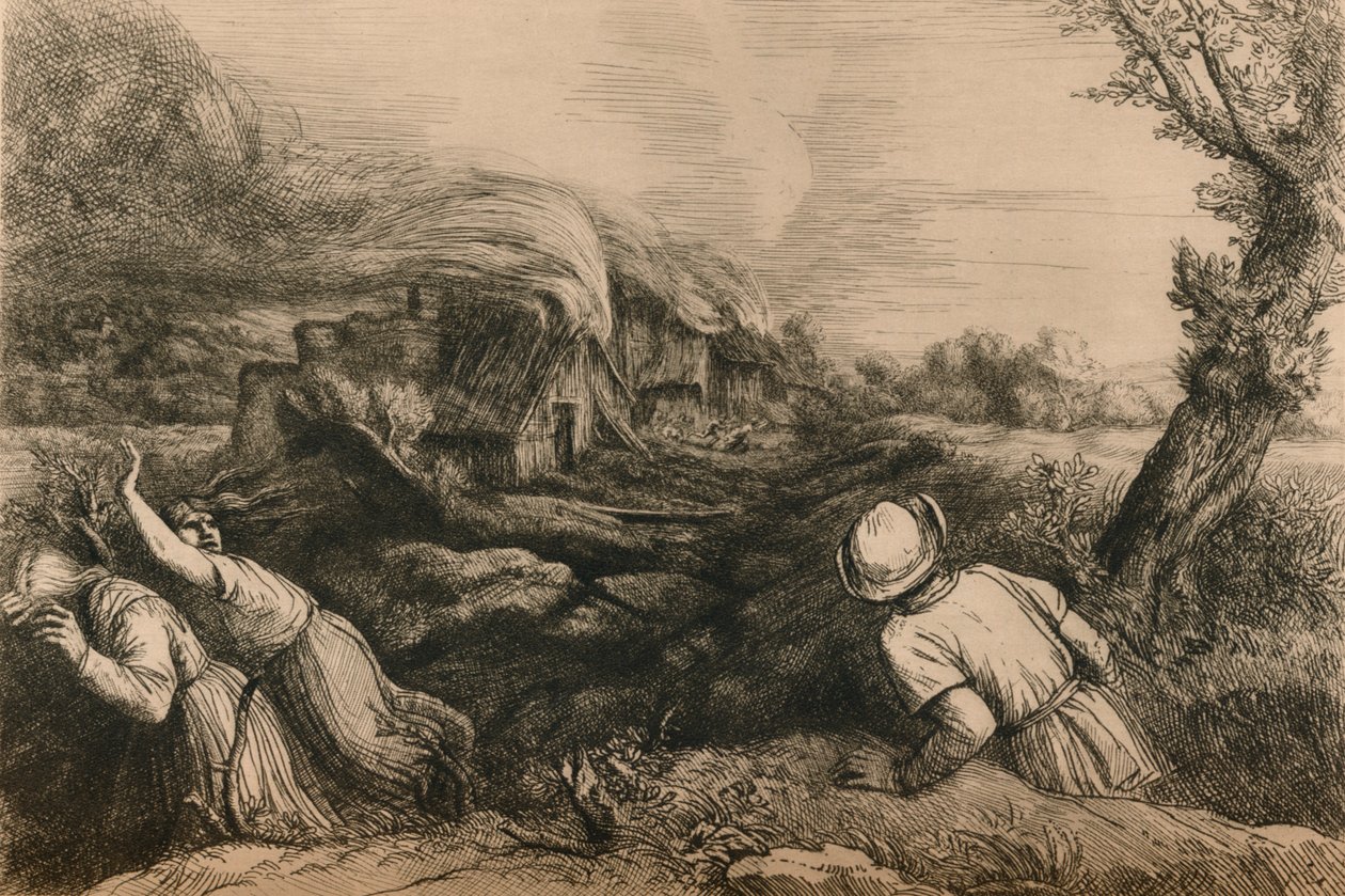 قرية الحرق ، c1880 بواسطة ألفونس ليجروس