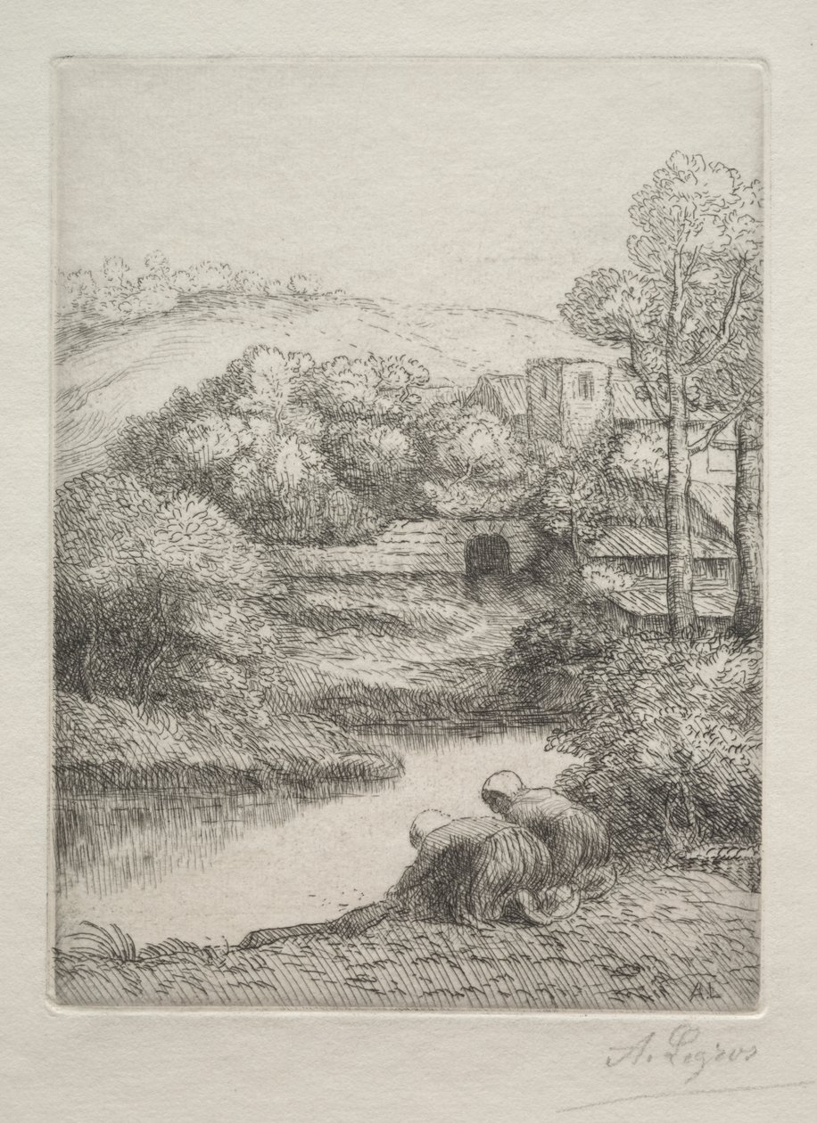 مكان الغسيل ، المسمى The Washerwomen (Le Lavoir، Dite "Les Laveuses") بواسطة ألفونس ليجروس