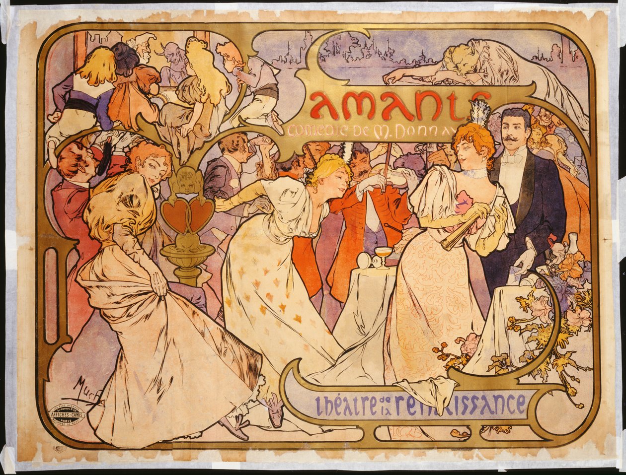 عشاق 1895 بواسطة ألفونس موشا