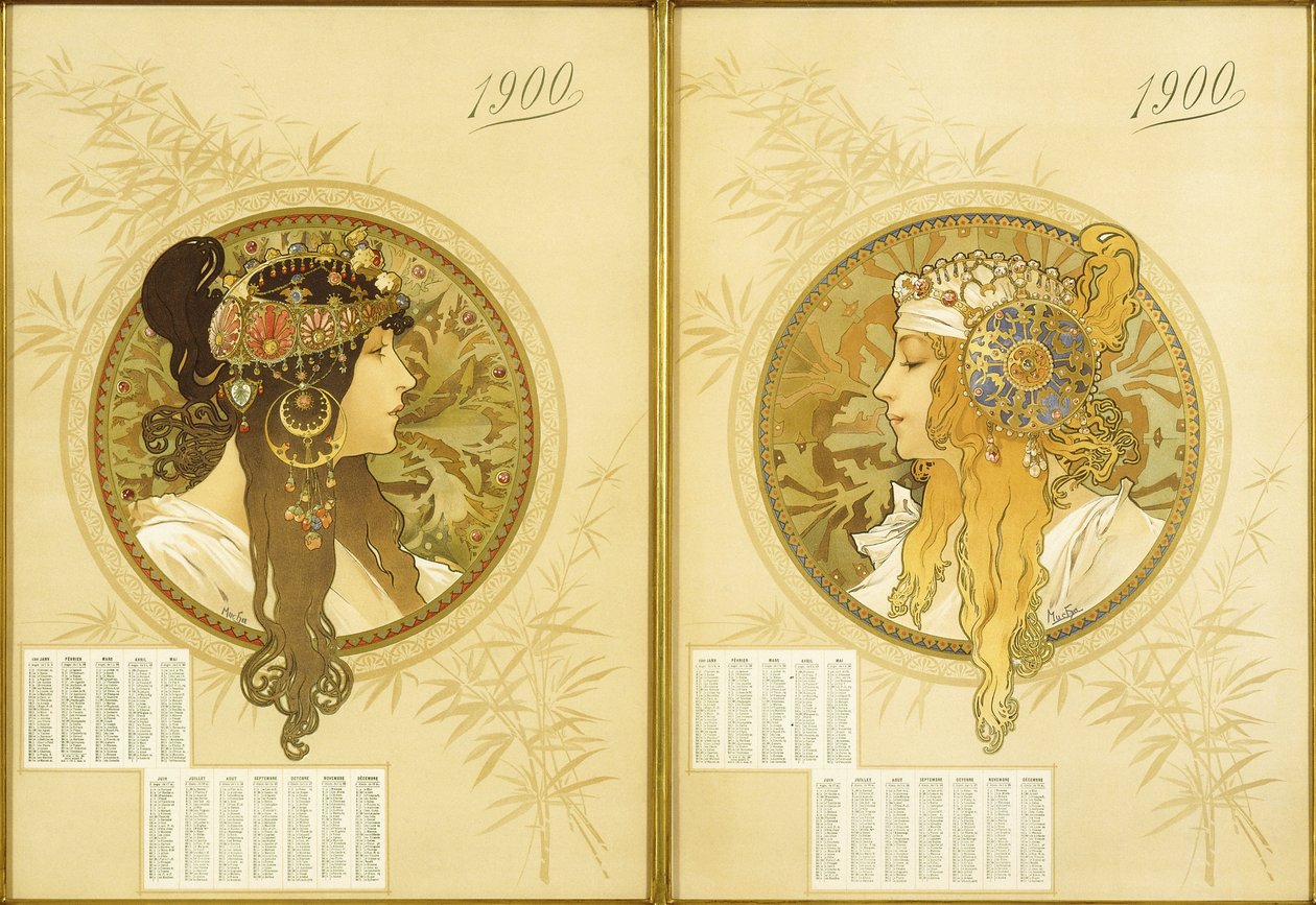 الرؤوس البيزنطية تيت البيزنطيين ، 1900 بواسطة ألفونس موشا
