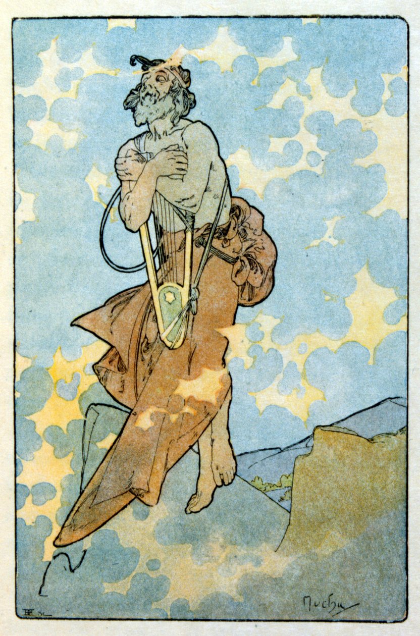رسم لألفونس موتشا من عمل "كليو" للمؤلف الفرنسي أناتول فرانس. 1900 موتشا (1860-1939). كان رسامًا تشيكيًا للفن الحديث بواسطة ألفونس موشا