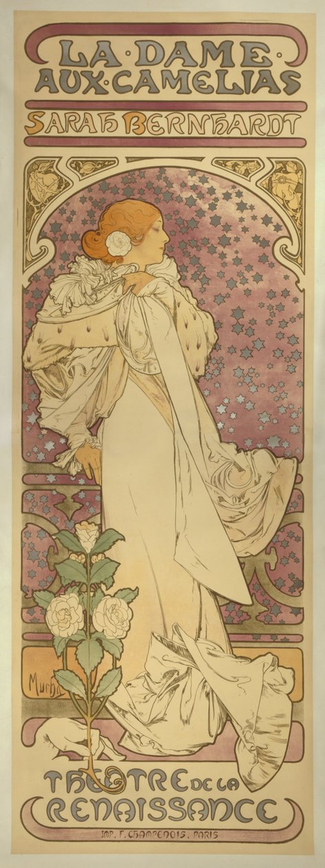 "La Dame aux Camélias" مع سارة برنهارد بواسطة ألفونس موشا