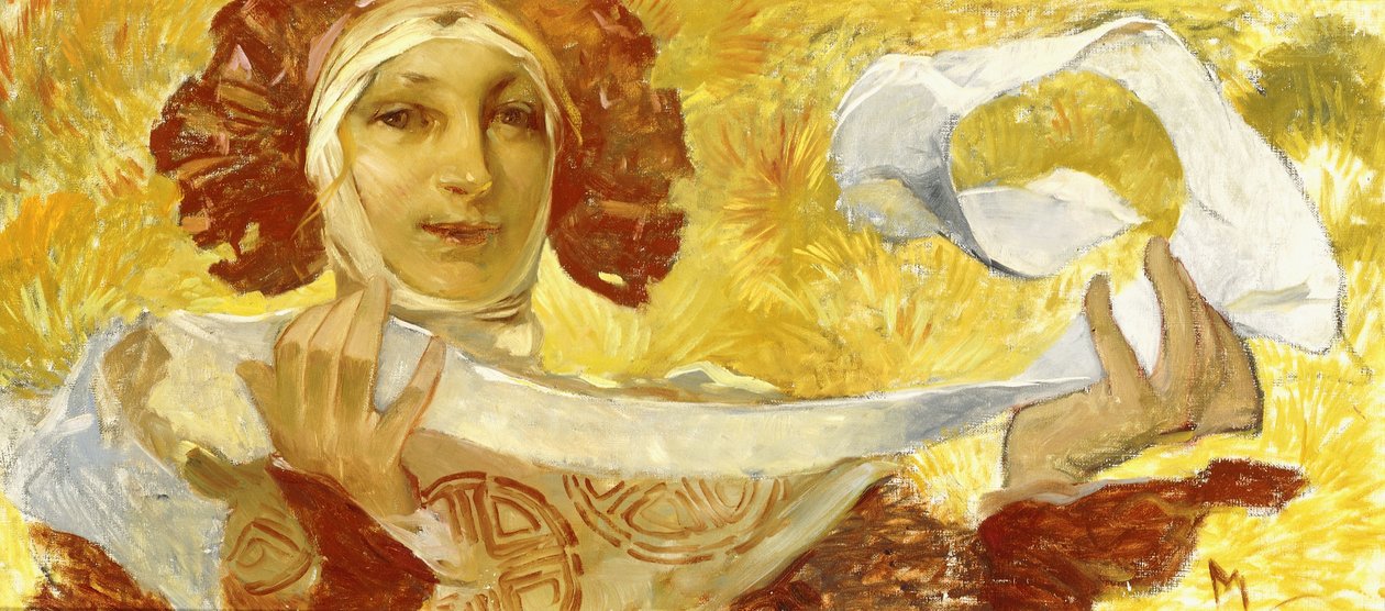 امرأة بشريط ، ج. 1902-1903 بواسطة ألفونس موشا