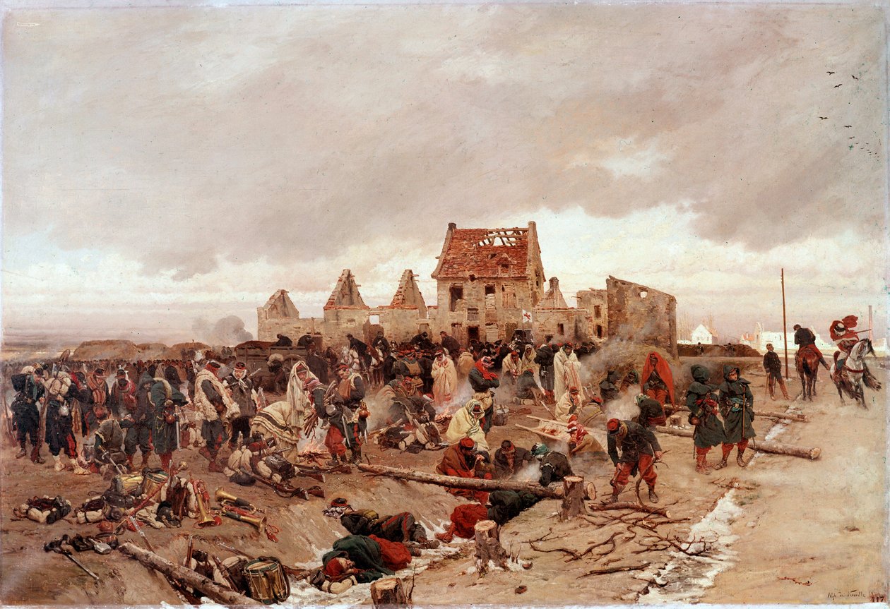 الحرب الفرنسية البروسية (1870): حصار باريس (لوحة بواسطة ألفونس ماري دي نوفيل
