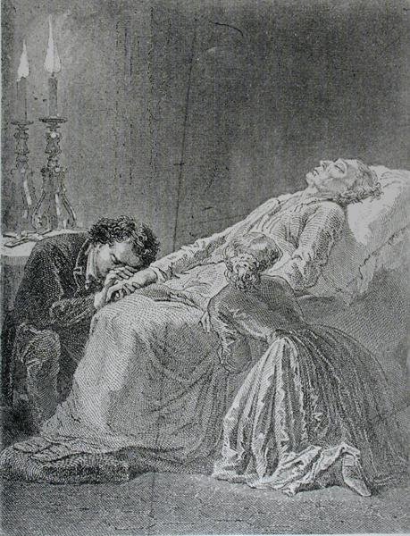 وفاة جان Valjean ، التوضيح من Les Miserables بواسطة فيكتور هوغو (1802-85) بواسطة ألفونس ماري دي بعد نوفيل