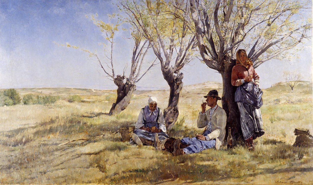 Lou Gousta ، الذوق في Garrigue of the Angles (Avignon) اللوحة بواسطة Alphonse Moutte (1840-1913) إشارة إلزامية: مجموعة أساس تحيات بروفانس مرسيليا بواسطة ألفونس موتيه